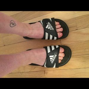Slip on adidas sandals. Velcro adjustable top